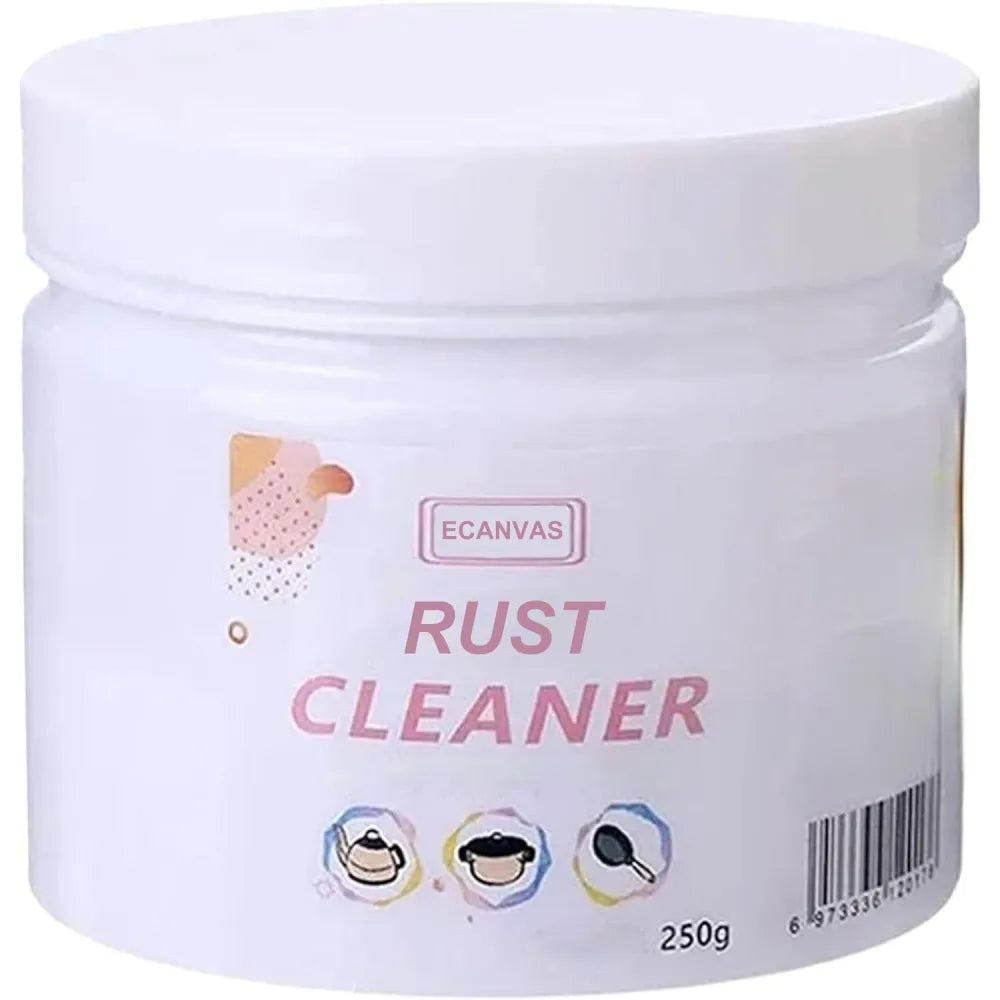 White jar of rust cleaner.