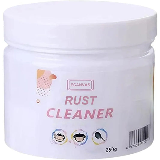 White jar of rust cleaner.