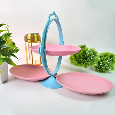 Foldable 3-tier fruit tray - home & kitchen