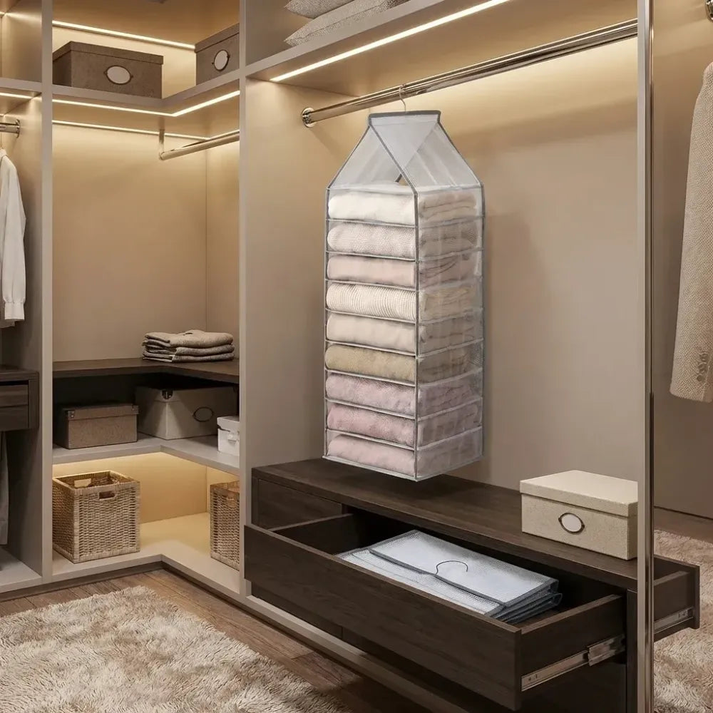 Foldable hanging closet organizer – 6 slots