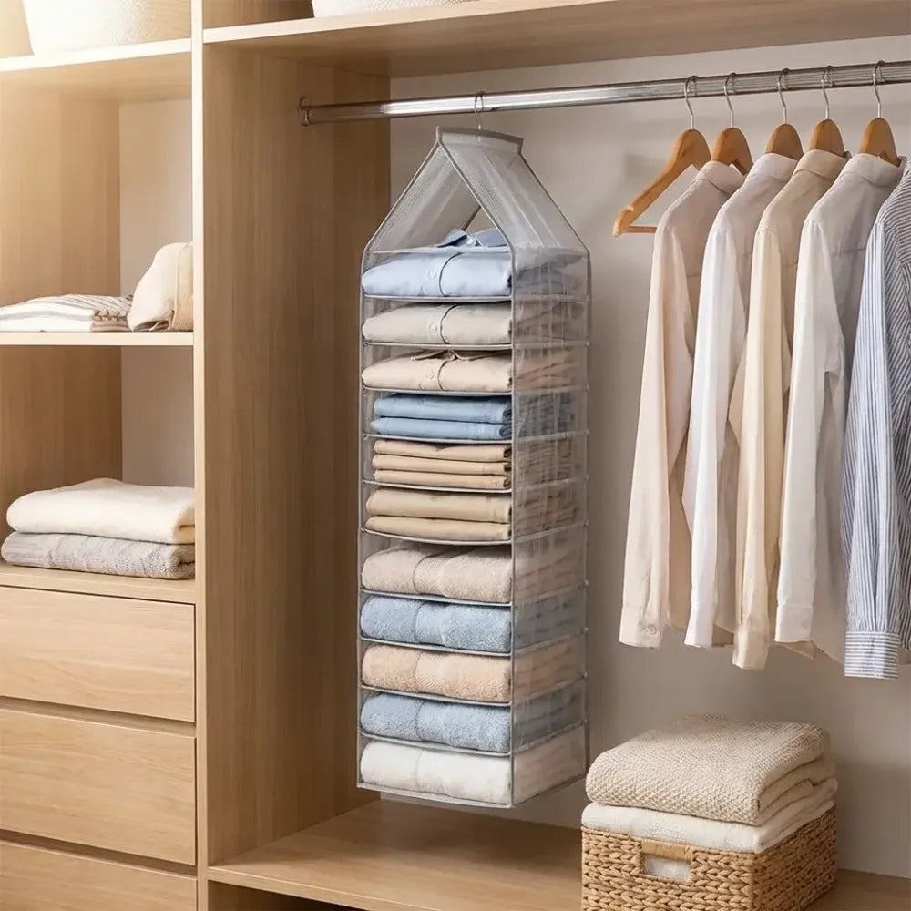 Foldable hanging closet organizer – 6 slots