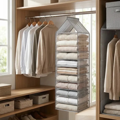 Foldable hanging closet organizer – 6 slots
