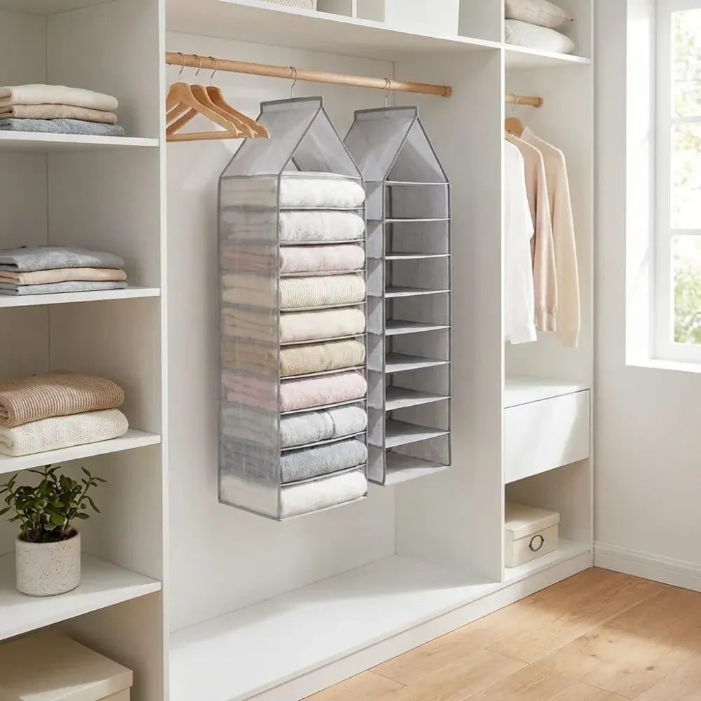 Foldable hanging closet organizer – 6 slots