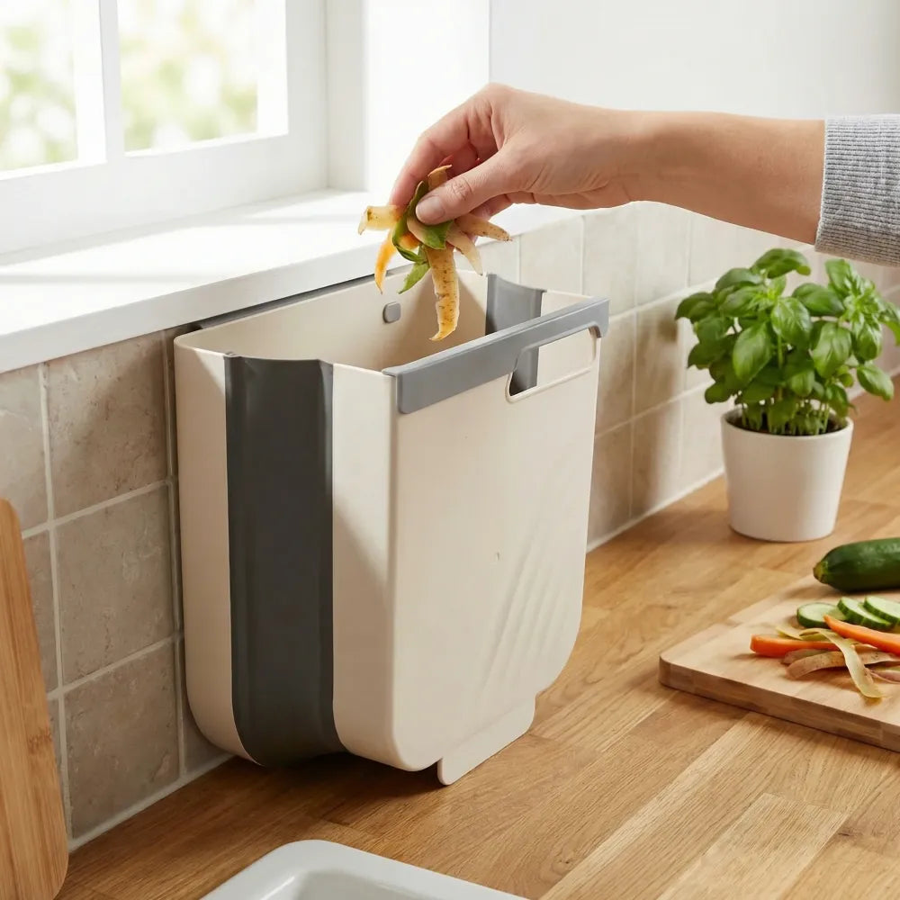Foldable hanging trash can - home & kitchen