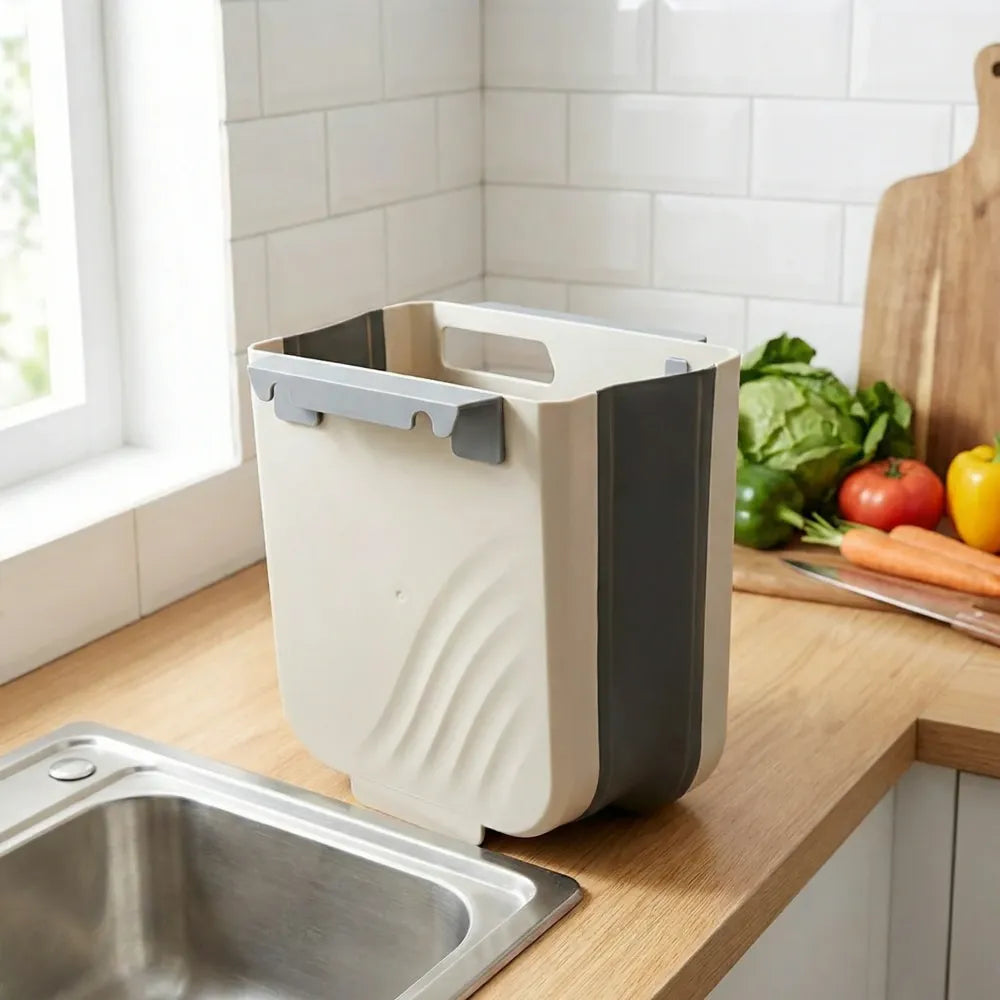 Foldable hanging trash can - home & kitchen