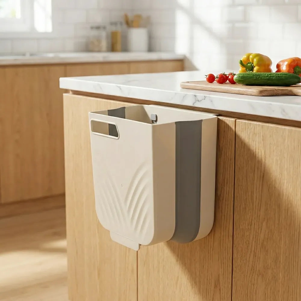 Foldable hanging trash can - home & kitchen