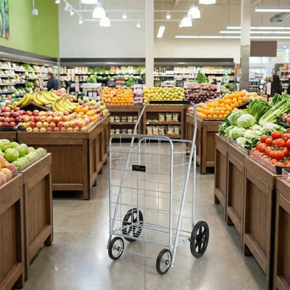 Foldable heavy-duty shopping trolley (set of 2 trolley) - home & kitchen
