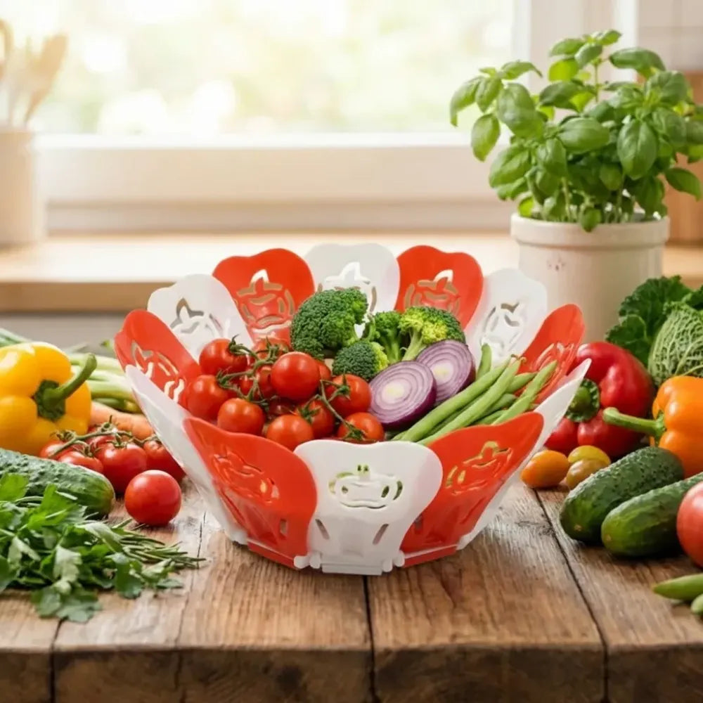 Foldable lotus fruit basket - home & kitchen
