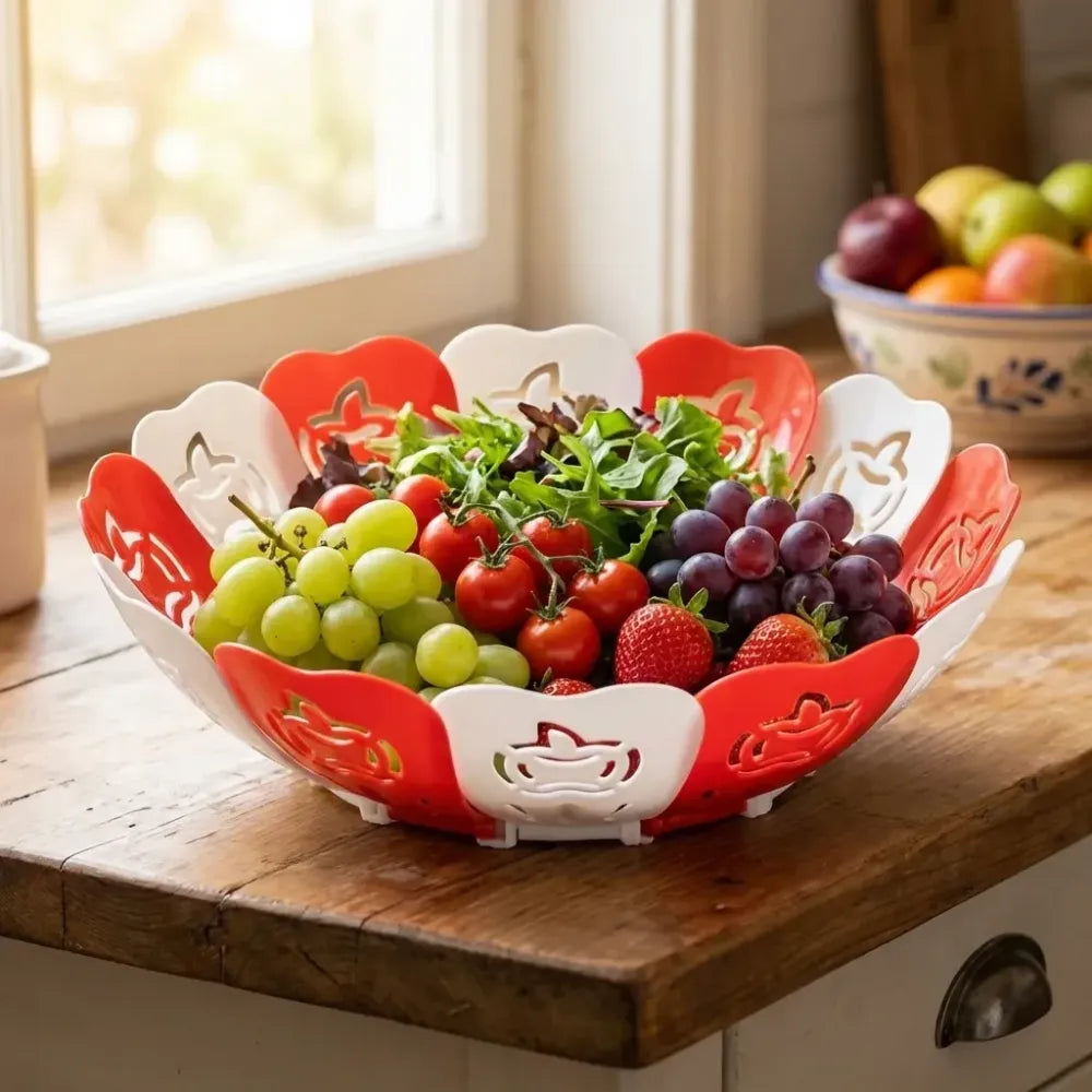 Foldable lotus fruit basket - home & kitchen