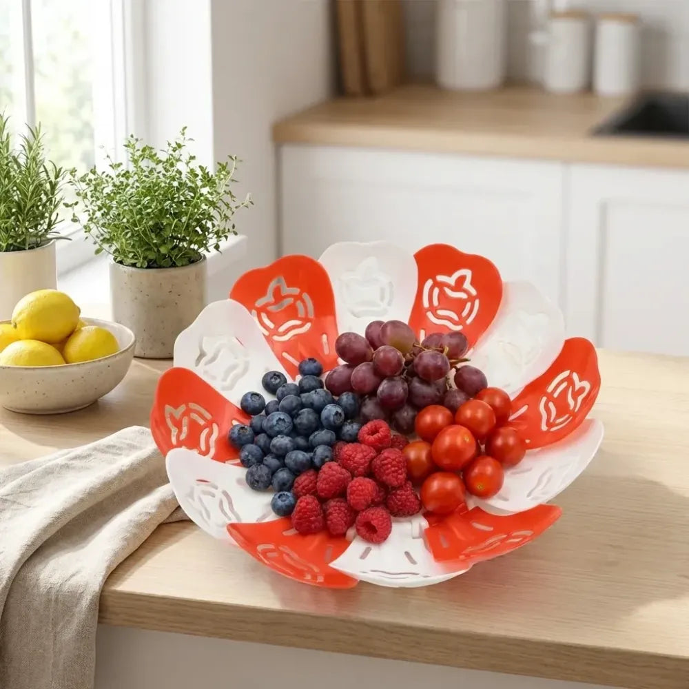 Foldable lotus fruit basket - home & kitchen