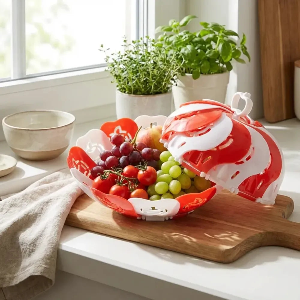 Foldable lotus fruit basket - home & kitchen