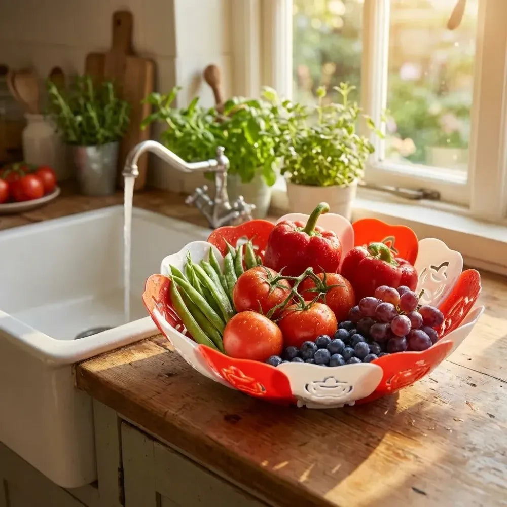 Foldable lotus fruit basket - home & kitchen