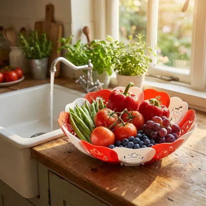 Foldable lotus fruit basket - home & kitchen