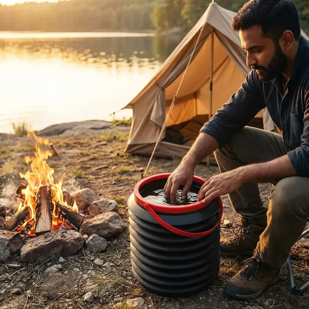 Foldable multi-use storage bucket - home improvement