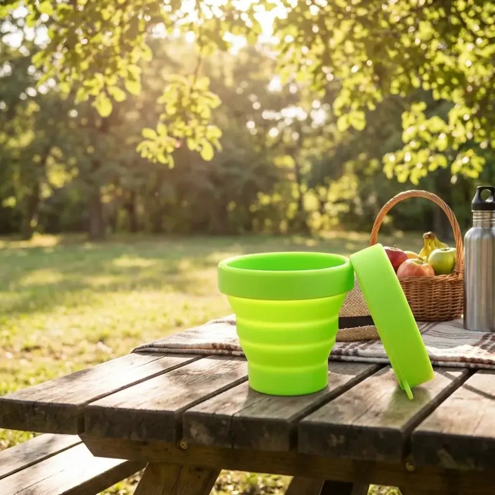 Foldable silicone travel mug - home & kitchen