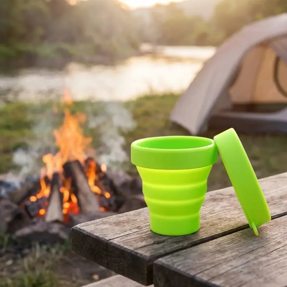 Foldable silicone travel mug - home & kitchen