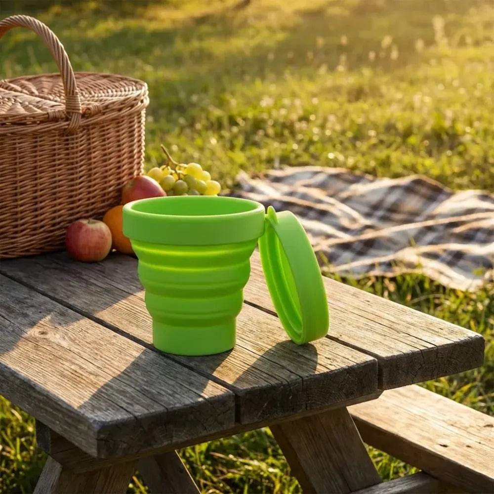 Foldable silicone travel mug - home & kitchen