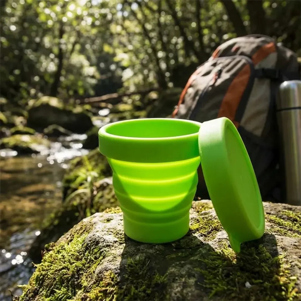 Foldable silicone travel mug - home & kitchen