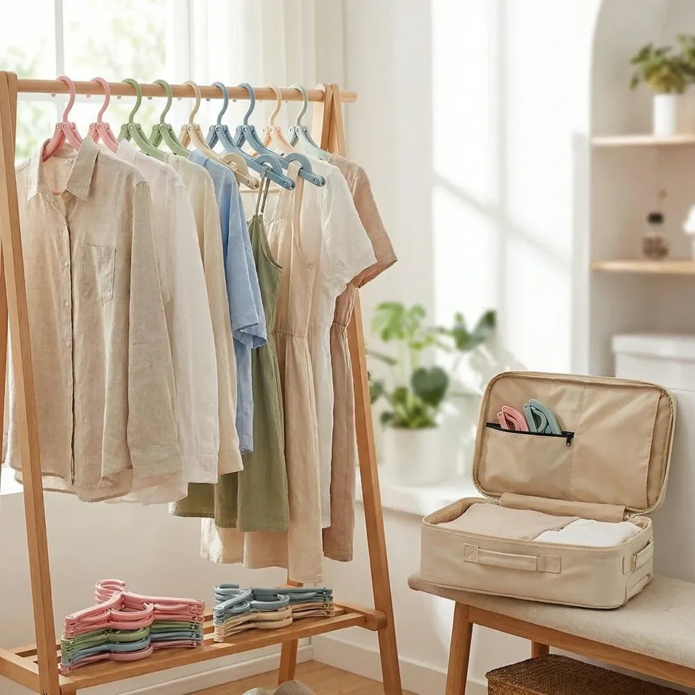 Foldable travel hangers with clips - home improvement