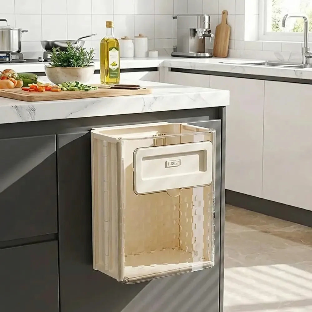 Foldable wall mounted trash can - home essentials