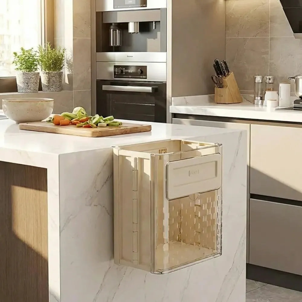 Foldable wall mounted trash can - home essentials