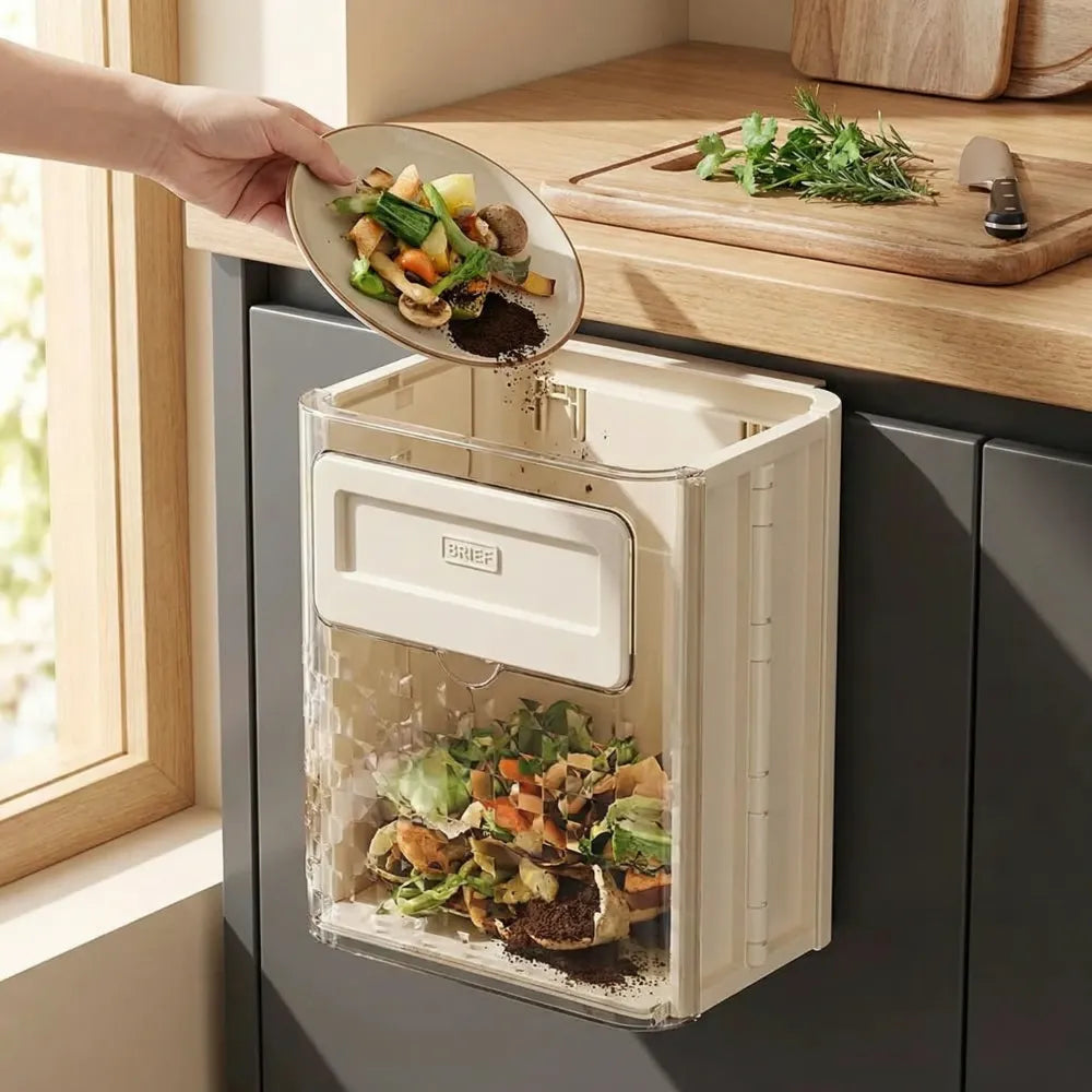 Foldable wall mounted trash can - home essentials