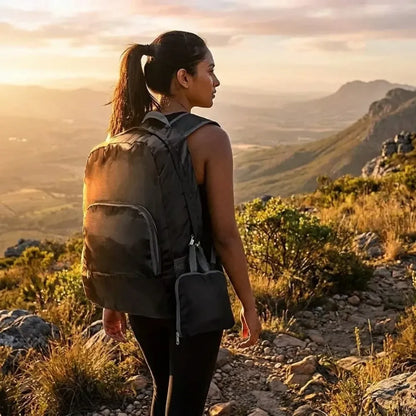 Foldable waterproof backpack as travel hiking daypack for men & women