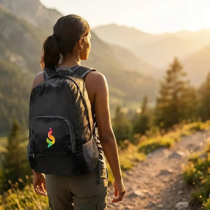 Foldable waterproof backpack as travel hiking daypack for men & women