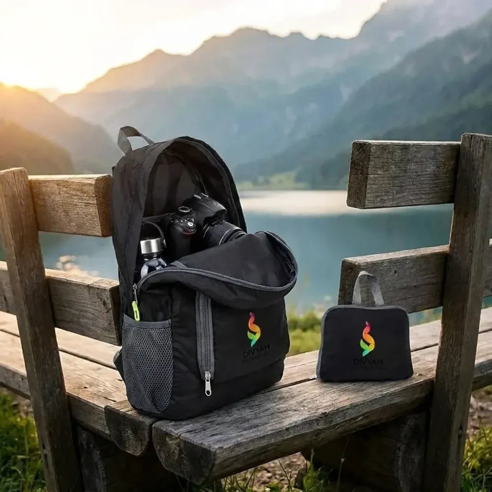 Foldable waterproof backpack as travel hiking daypack for men & women