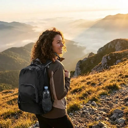 Foldable waterproof backpack as travel hiking daypack for men & women