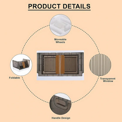 Foldable wheeled storage organizer - home improvement
