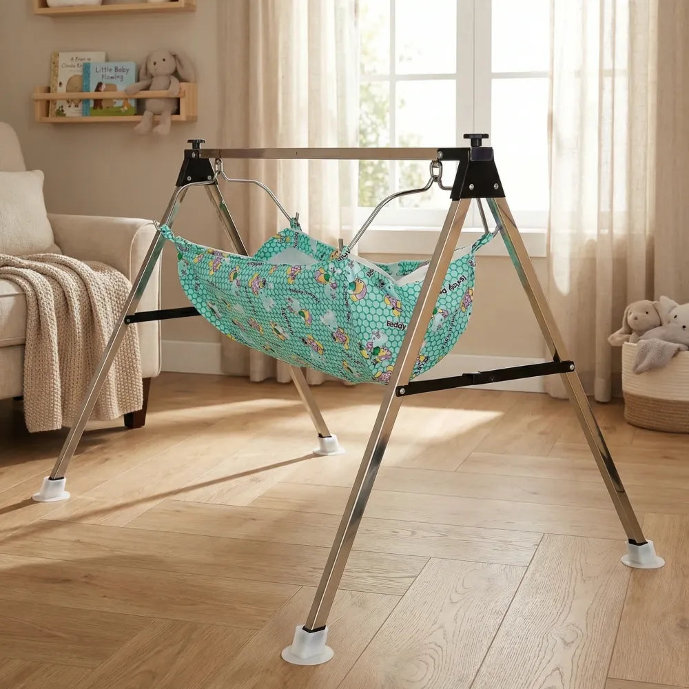 Folding baby cradle with mosquito net - home improvement