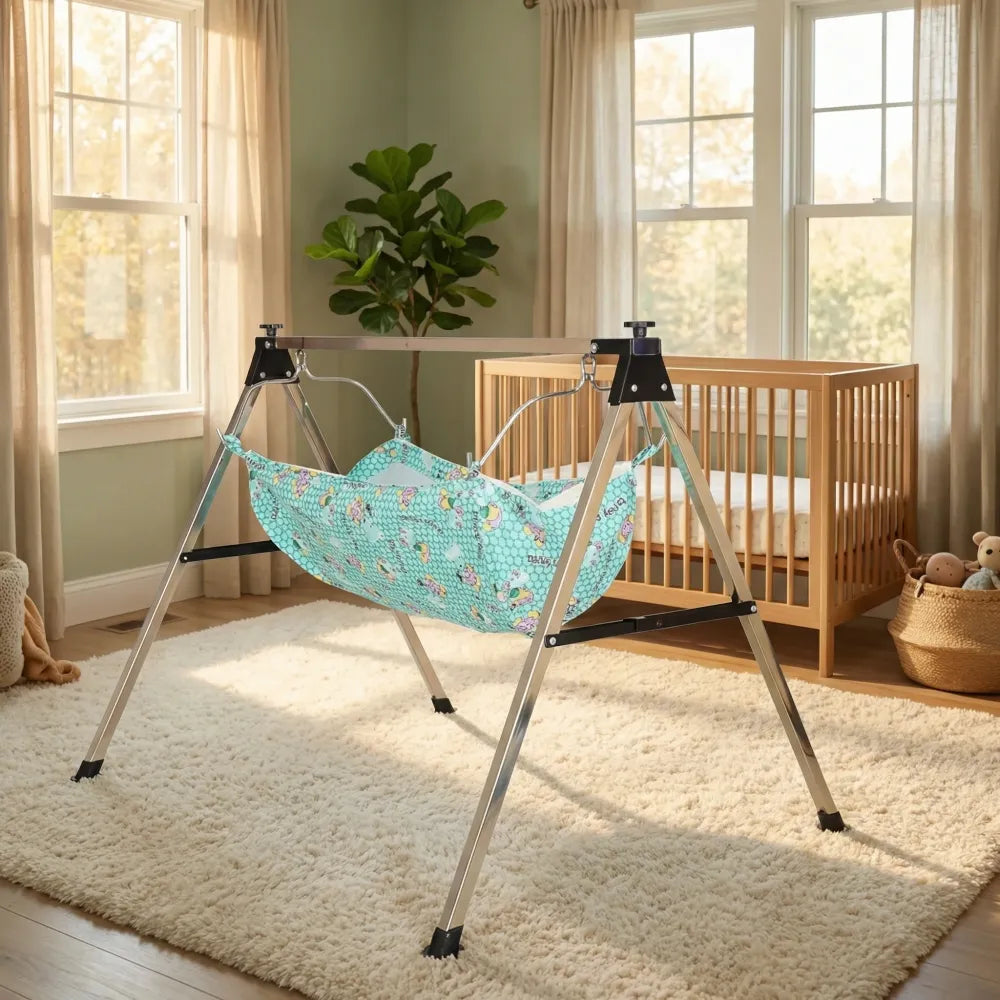 Folding baby cradle with mosquito net - home improvement
