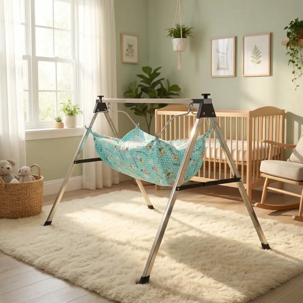 Folding baby cradle with mosquito net - home improvement