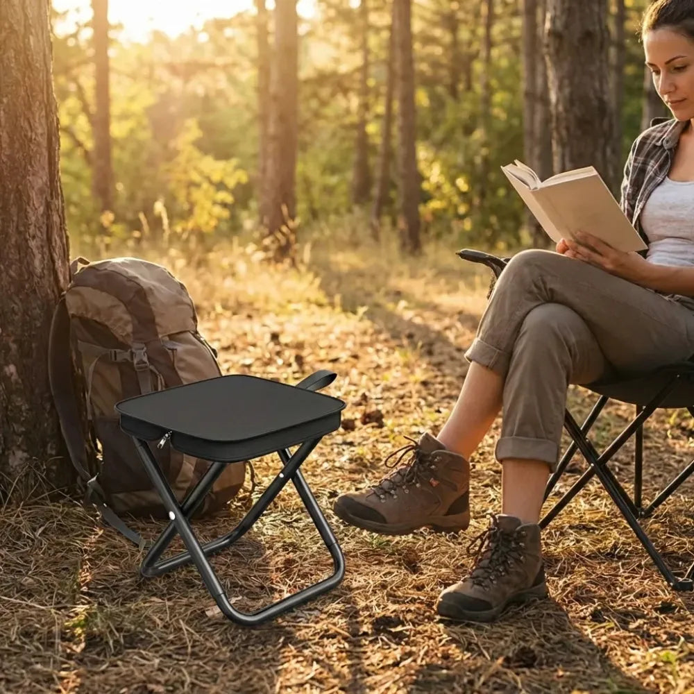 Folding camping stool seat - home improvement