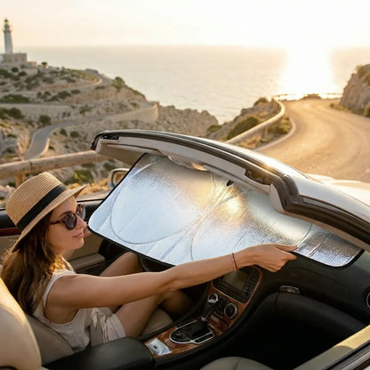 Folding car window sunshade cover