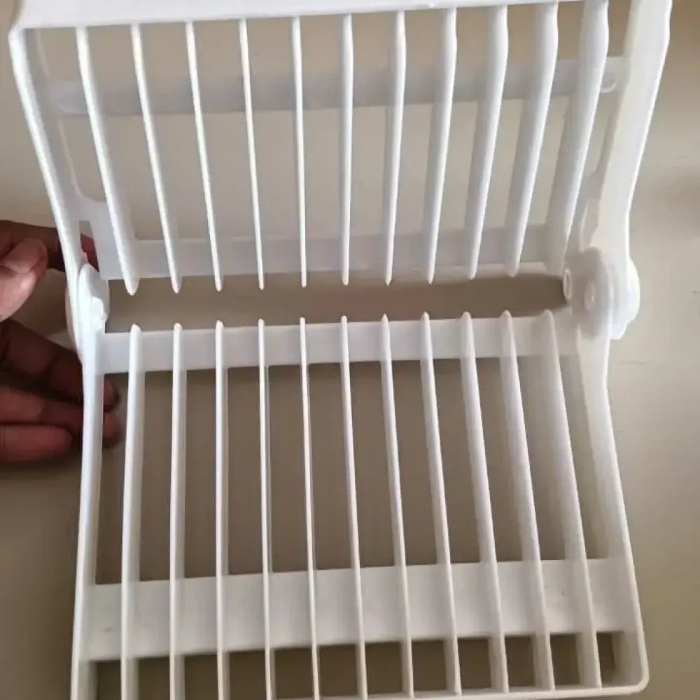 Folding plastic dish rack stand