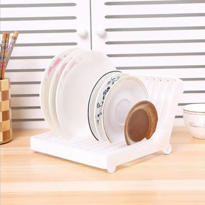 Folding plastic dish rack stand