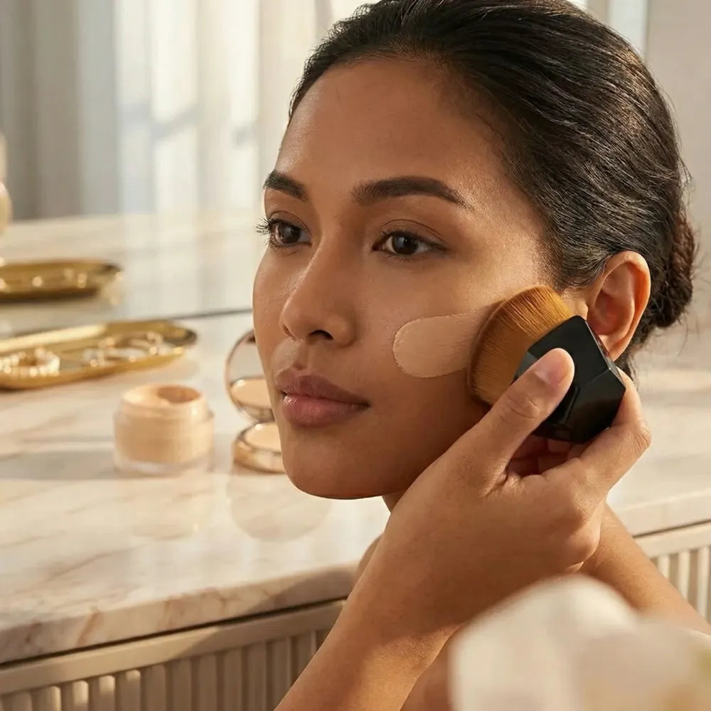 Foundation makeup brush flat top
