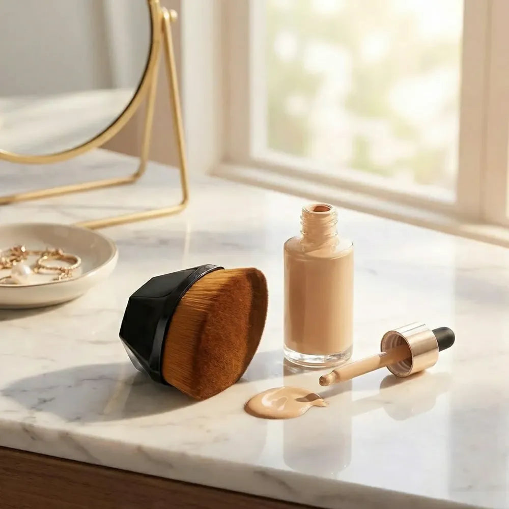 Foundation makeup brush flat top