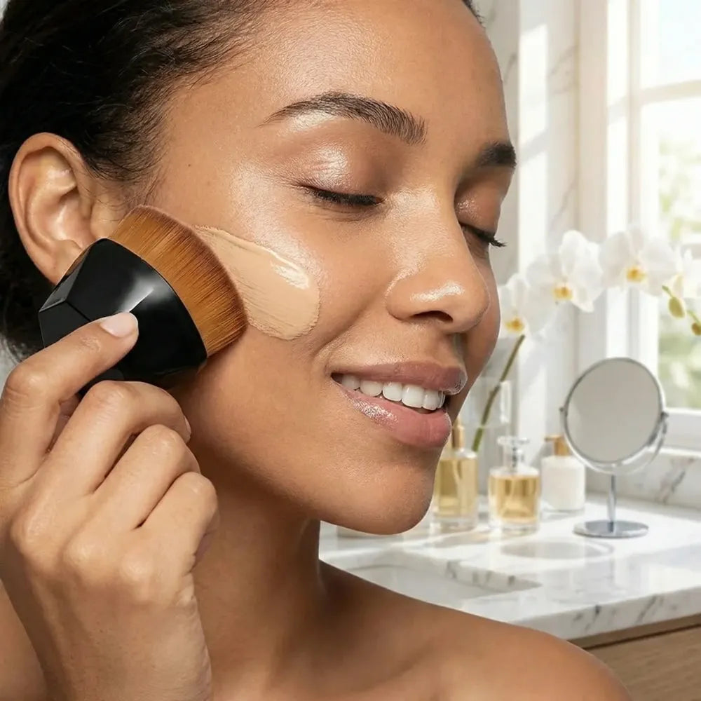Foundation makeup brush flat top