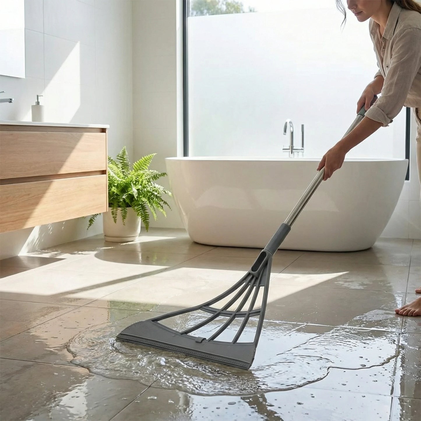 Eco-Friendly Broom with Scraper