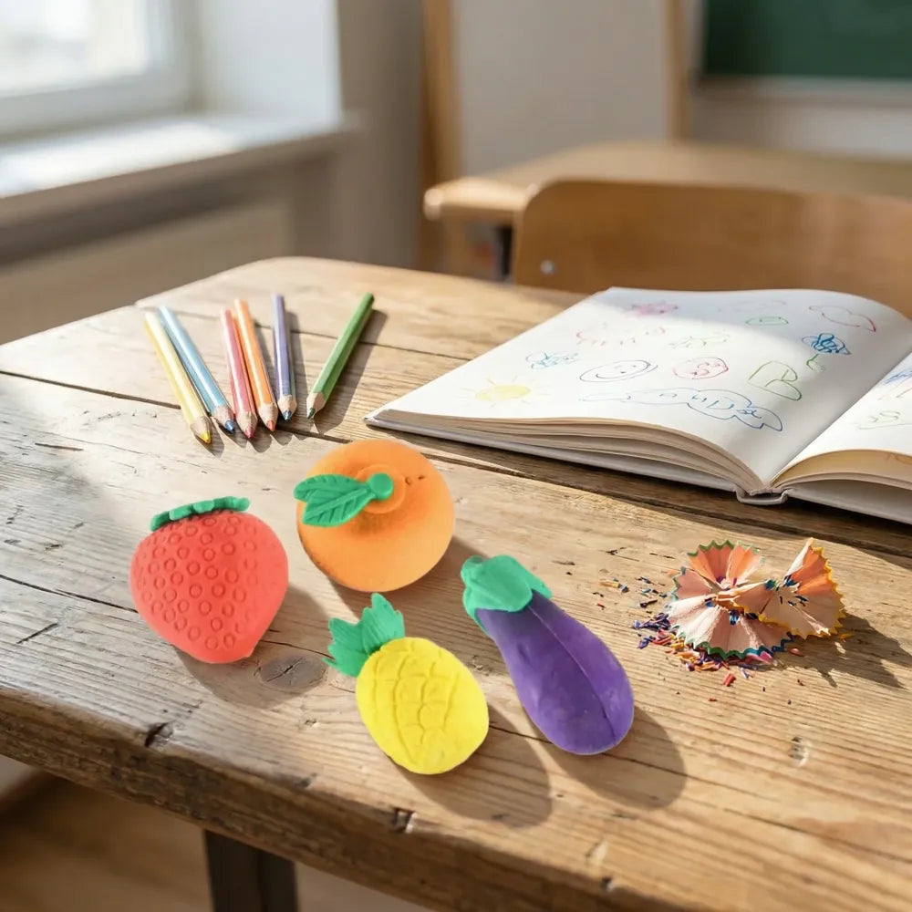 Fruit & veggie erasers (4-pack) - office