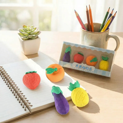 Fruit & veggie erasers (4-pack) - office