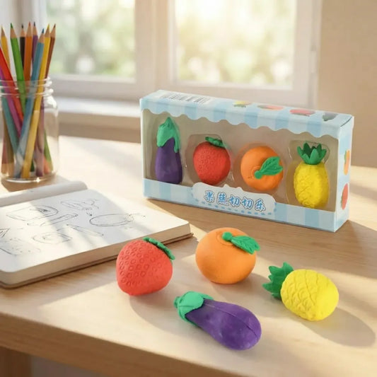 Fruit & veggie erasers (4-pack) - office
