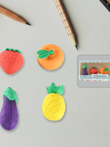 Fruit & Veggie Erasers (4-Pack)