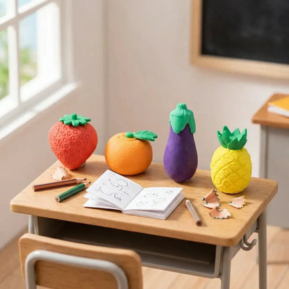 Fruit & veggie erasers (4-pack) - office
