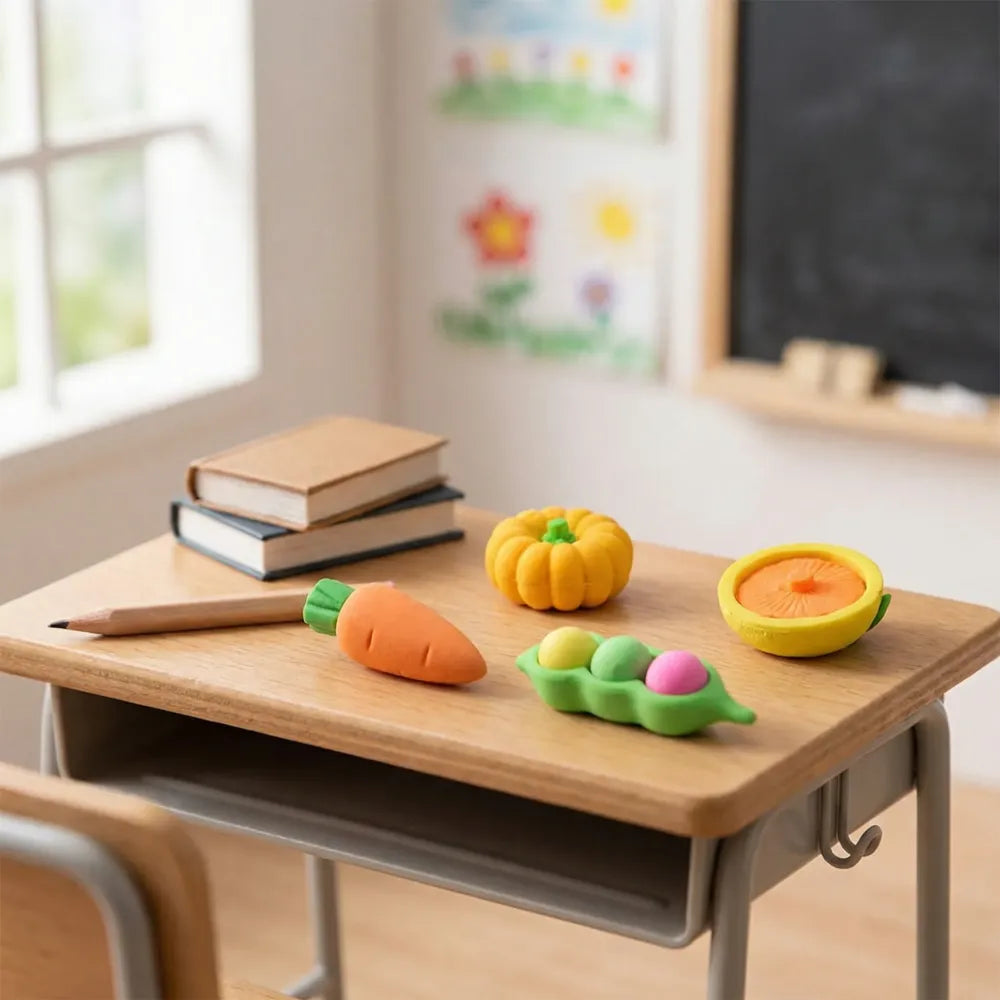 Fun 3d character erasers - office
