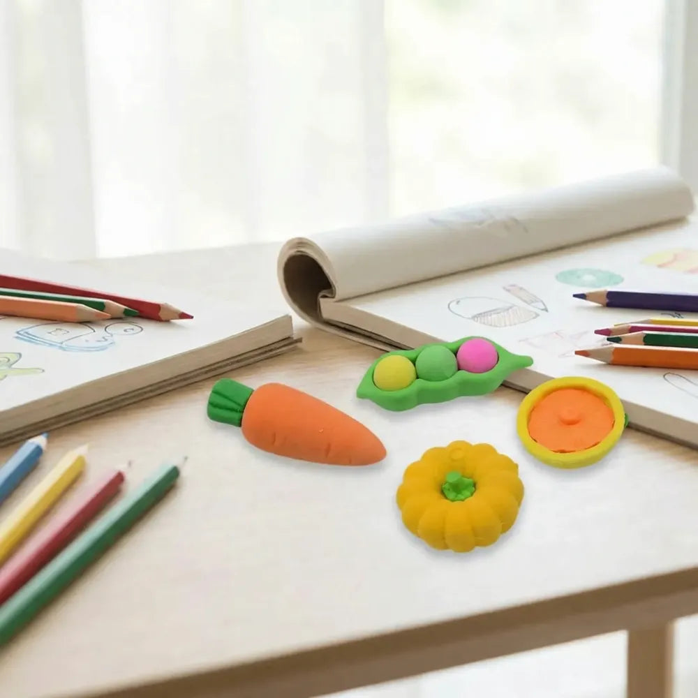 Fun 3d character erasers - office