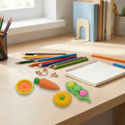 Fun 3d character erasers - office